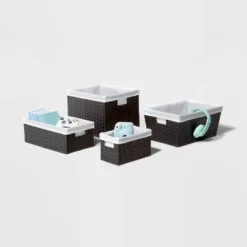 16" X 9" X 6" Lined Woven Media Bin Black - Brightroom™ 5 16" X 9" X 6" Lined Woven Media Bin Black - Brightroom™ -Home decor GUEST ac4ff65f f7b2 48fa aa42 7459f63d7c52