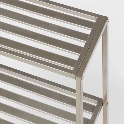 Tall Wood Wall Shelf Brushed Nickel Metal - Brightroom™ 2 Tall Wood Wall Shelf Brushed Nickel Metal - Brightroom™ - Image 2