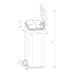 45L Rectangular Step Trash Can - Brightroom™ -Home decor GUEST bc44a777 3ad8 456c b42b 05cf0b17d67c