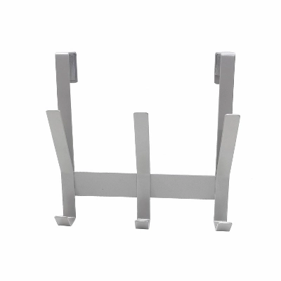 Heavy Duty Over The Door 3 Hooks Rail Matte Gray - Brightroom™: Steel Towel & Coat Rack, Powder-Coated Finish 1 Heavy Duty Over The Door 3 Hooks Rail Matte Gray - Brightroom™: Steel Towel & Coat Rack, Powder-Coated Finish
