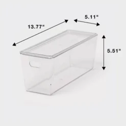 5L Stacking Clear Bin With Lid - Brightroom™: PET, Stackable, Universal Storage, Handles, 13.77" X 5.11" -Home decor GUEST c19bcc0a dafe 41e3 8571 b848afadea5d