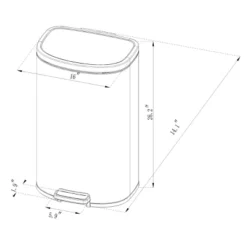 45L D Shape Step Trash Can - Brightroom™ -Home decor GUEST c2061739 02e1 4b84 8bb6 9115a2781dbe