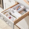 8pc Plastic Drawer Organizer Set White - Brightroom™: Modern In-Drawer Flatware Storage, Multiple Compartments, Dishwasher-Safe