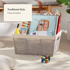 17" X 12" X 8" Large Woven Twisted Paper Rope Tapered Basket Gray - Brightroom™ -Home decor GUEST c7571cc9 f898 4260 b342 26d81c859c6c