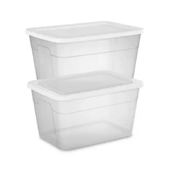 56qt Clear Non-Latching Storage Box With White Lid - Brightroom™ 18 56qt Clear Non-Latching Storage Box With White Lid - Brightroom™ -Home decor GUEST cfeb3441 e377 4268 9829 d05bbd5c8f13