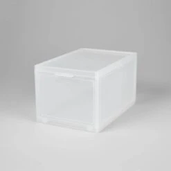Small Stackable Bins Front Opening Clear Plastic - Brightroom™ -Home decor GUEST d14984ec d883 4043 91a2 cad190d9ba3c