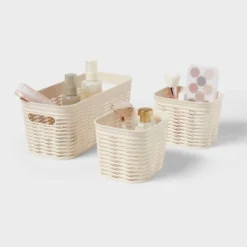 3pk Wave Assorted Decorative Basket Cream 5L Narrow 2c - Brightroom™ -Home decor GUEST d48fb1cd 8cd6 40b3 8927 47c5f9540ebe
