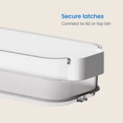 Click In Place 3qt Clear Shallow Slim Plastic Storage Bin With White Latch For Home And Office Organization - Brightroom™ -Home decor GUEST d901ff7b 37d4 401c 87f5 e3cadb61a7b5