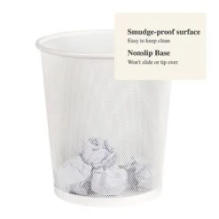 Mesh Waste Basket White - Brightroom™: Steel Indoor Trash Can, Nonslip Base, Fingerprint-Resistant, 3 Gallon Capacity -Home decor GUEST d9d2dc05 a805 4641 a2fd 2e5098a1fe97