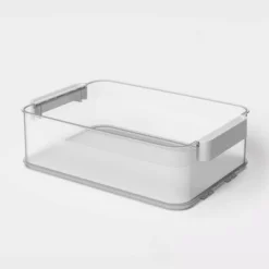 Click In Place 10qt Clear Plastic Storage Bin With White Latch For Home And Office Organization - Brightroom™