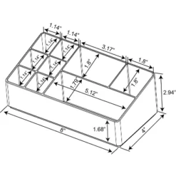 Bathroom Plastic 9 Slot Mixed Cosmetic Organizer Clear - Brightroom™: Makeup & Vanity Organizer Tray For Bathroom Countertop -Home decor GUEST dbf0e0aa 3dc0 417d a007 88e11ae9f58a