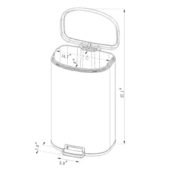 45L D Shape Step Trash Can - Brightroom™ -Home decor GUEST dfcf1598 d01a 4f5f ae41 13a8e22b2c58