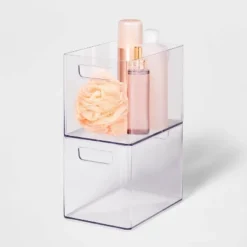 Bathroom Organizer Bin With Handles Clear - Brightroom™ -Home decor GUEST e1a6802d f3ad 4bb0 a153 8f06c42dc41b