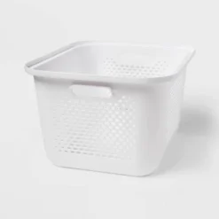 Medium Decorative Plastic Bin With Cutout Handles - Brightroom™ -Home decor GUEST e1f081c9 83c4 4d3b b49c 871ebffed813