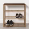 4 Tier Shoe Rack Brass With Walnut Wood - Brightroom™