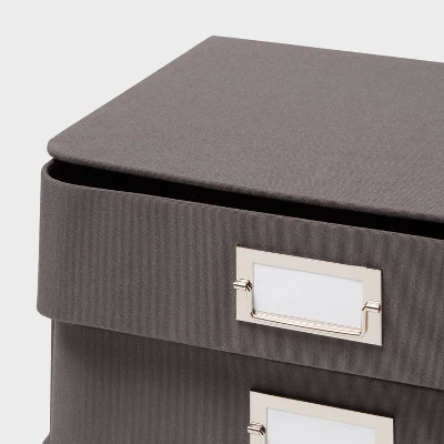 2 Drawer Decorative Fabric Box Charcoal - Brightroom: Rectangle, Paper & Polyester, Spot Clean, 6"x10"x13" 2 2 Drawer Decorative Fabric Box Charcoal - Brightroom: Rectangle, Paper & Polyester, Spot Clean, 6"x10"x13" - Image 2