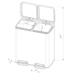 60L Stainless Steel Step Trash And Recycle Can - Brightroom™ -Home decor GUEST e7721439 02d4 4cbb 994a 7467bdac2ef2