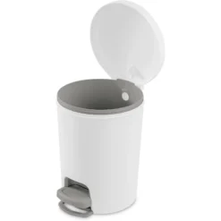 1.6gal Round Step Trash Can - Brightroom™: Compact Pedal-Operated Lid, Small Bathroom Bin, Textured White Finish 15 1.6gal Round Step Trash Can - Brightroom™: Compact Pedal-Operated Lid, Small Bathroom Bin, Textured White Finish -Home decor GUEST e7b7d364 e2e5 4250 831e 4f714ade8431