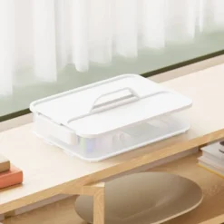 Click In Place Large Lid With Handle For Plastic Storage Bins For Home And Office Organization White - Brightroom™ -Home decor GUEST ec06ca60 bc14 4ab1 a3f5 f5ea81dab0c1