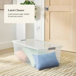 110qt Latching Clear Storage Box With Gray Latches - Brightroom™ 5 110qt Latching Clear Storage Box With Gray Latches - Brightroom™ -Home decor GUEST f6cfea15 f970 41e3 b747 0d78176dd897