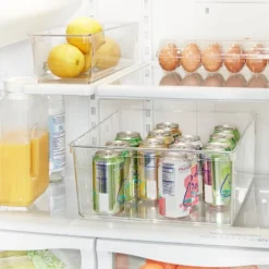 Medium Narrow Fridge And Pantry Organizer Bin - Brightroom™: Clear Kitchen Storage, Freezer-Safe, 14.5"x5.5"