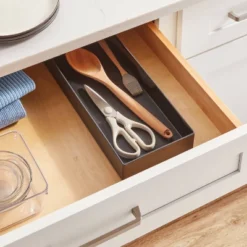 6"x15" Drawer Flatware Organizer Black - Brightroom™: In-Drawer Silverware Caddy, Dishwasher-Safe, Contemporary Style