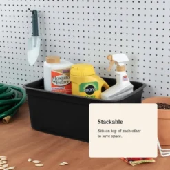 Folio Heavy Duty Storage Bin - Brightroom™: Black Plastic, Stackable, Portable, Universal Storage, 18.6 Volume Capacity 12 Folio Heavy Duty Storage Bin - Brightroom™: Black Plastic, Stackable, Portable, Universal Storage, 18.6 Volume Capacity -Home decor GUEST ffee4270 d976 4a1d 8f8a dcb319bc901c